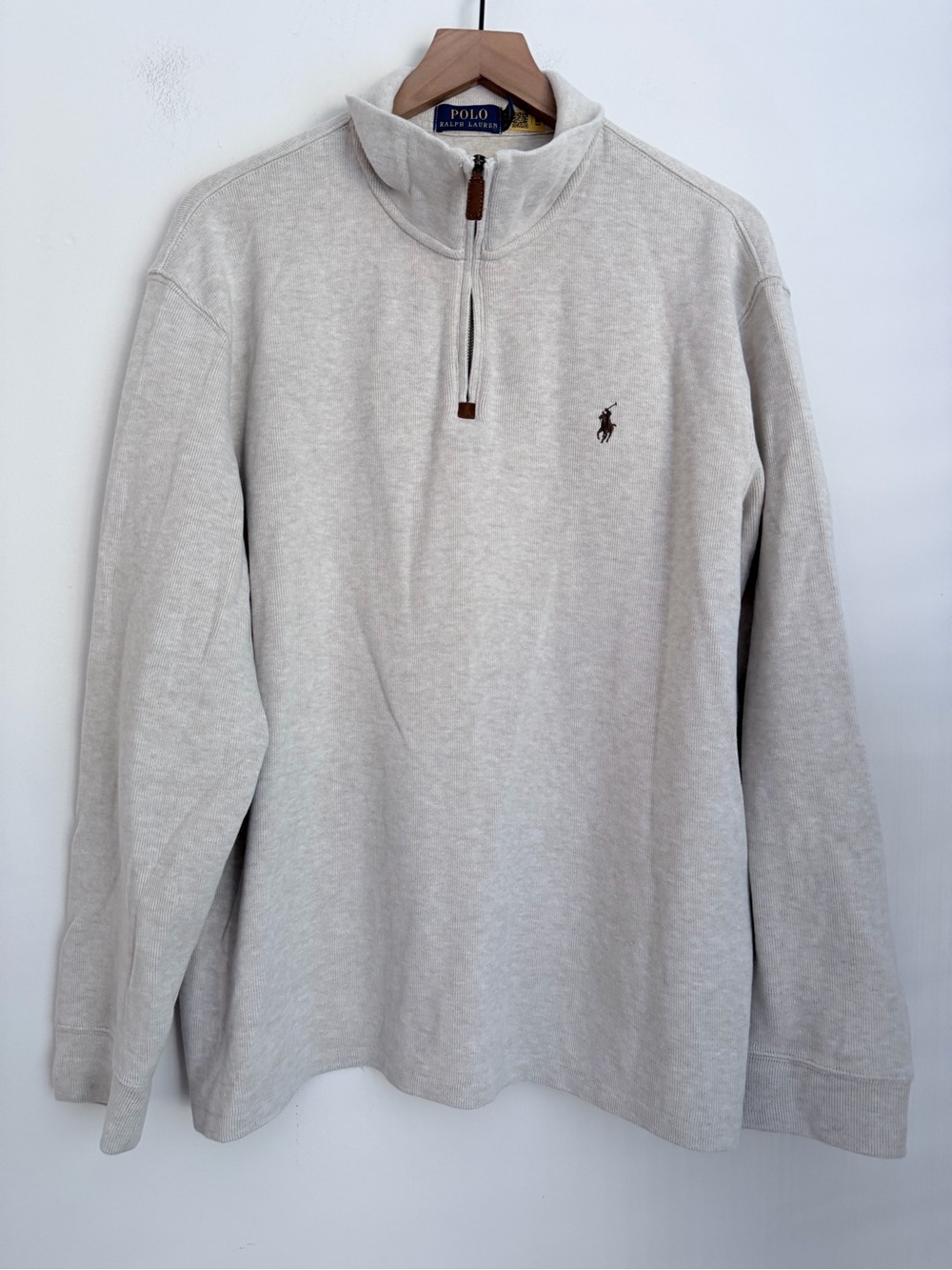 Polo Ralph Lauren beige men quarter zip sweater